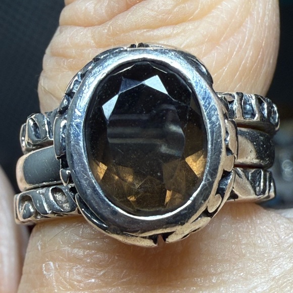 Silpada Sterling Silver Ring with Smoky Quartz - Picture 1 of 6